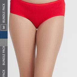 FashionRack Women Pack of 3 Assorted Printed Cotton Hipster Briefs-image-65