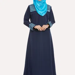 MOMIN LIBAS Women Blue Solid Solid Abaya-image-83