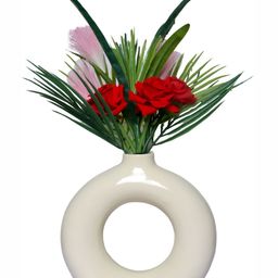 GW CREATIONS White Donut-shaped Flower Vase-image-86