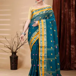 Bong ButiQ Ethnic Motifs Woven Design Pure Cotton Taant Saree-picture-43
