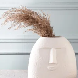 The Decor Mart White Face Textured Ceramic Vase-image-26