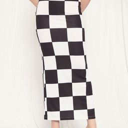BAESD Checked Pencil Maxi Skirt-image-62
