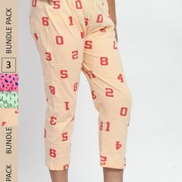 BAESD Girls Pack Of 3 Printed Pure Cotton Capris-picture-26