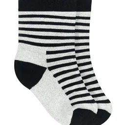 Heelium Kids Pack of 2 Black Striped Bamboo Calf Length Socks-image-81