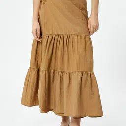 Koton A-Line Flared Gathered or Pleated Maxi Skirts-image-33