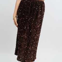 FREAKINS Embellished Pure Cotton Straight Midi Skirt-image-22