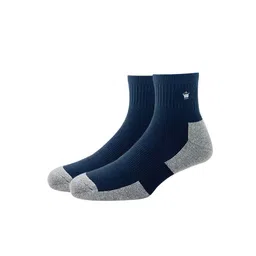 Louis Philippe Men Pack of 2 Navy Blue Solid Above Ankle Socks-38