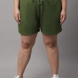 Rute Plus Size Women Mid-Rise Cotton Regular Shorts-69