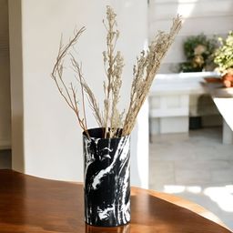 Folkstorys Black & White Printed Cylindrical Shape Vase-image-19