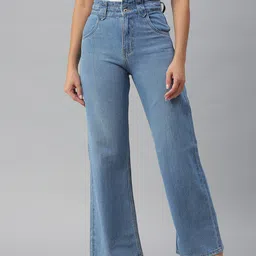 SHOWOFF Women Blue Jean Wide Leg High-Rise Jeans-picture-13