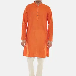 Indus route by Pantaloons Men Rust Thread Work Kurta-image-96