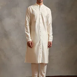 Abhishti Men Cotton Mandarin Collar Straight Kurta-image-14