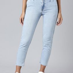 SHOWOFF Women Mom Fit Clean Look Acid Wash Stretchable Cropped Jeans-image-41