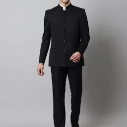 Cantabil Men Self Design Slim Fit Single-Breasted Two-Piece Suit-image-6