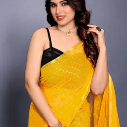 REDFISH Embellished Pure Chiffon Zari Saree-picture-40