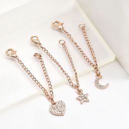 JOKER & WITCH Women Rose Gold-Plated & White Set Of 3 Stone Studded Watch Charm-17