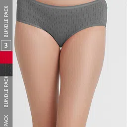 FashionRack Women Pack Of 3 Assorted Printed Cotton Hipster Briefs-image-102