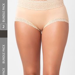 FashionRack Women Pack Of 2 Assorted Cotton Hipster Briefs-image-62