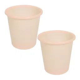 Kuber Industries Cream Colored Set Of 2 Portable Garbage Basket 10 L Each-43