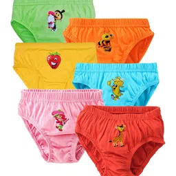 BAESD Girls Pack Of 6 Printed Assorted Cotton Hipster Briefs-image-18