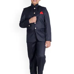 BAESD Boys Mandarin Collar Bandhgala Suit-image-3