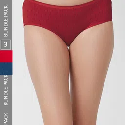 FashionRack Women Pack Of 3 Assorted Printed Anti Odour Cotton Hipster Briefs-image-54