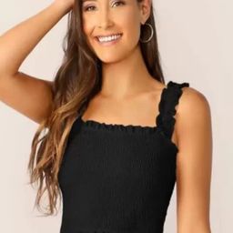 IQRAAR Woman Bobbin Elastic Crop Top-image-3