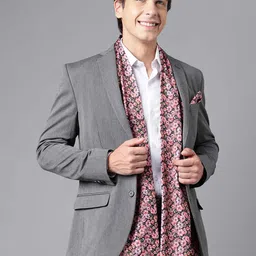 Tossido Printed Satin Stole & Pocket Square-image-45