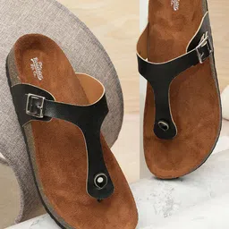 The Roadster Lifestyle Co. Black T-Strap Flats With Buckles Detail-image-43