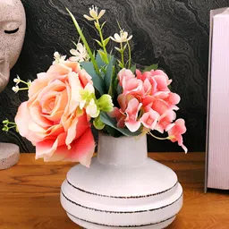 Aura White Burmese Designed Ceramic Vase-10