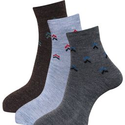 Dollar Socks Men Pack Of 3 Woolen Ankle Length Socks-24
