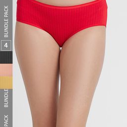 FashionRack Pack Of 4 Cotton Mid-Rise Hipster Briefs 6048 _SRBY-image-36