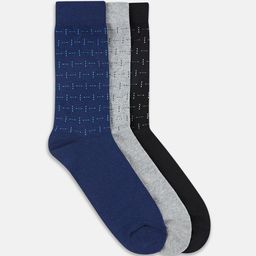 BYFORD by Pantaloons  Men Pack Of 3 Patterned Calf Length Socks-40
