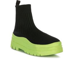 London Rag Women Round Toe Textile Platform-Heeled Chunky Boots-30