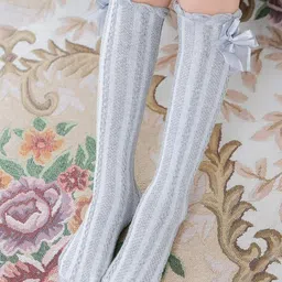 EL REGALO Girls Grey Patterned Knee Length Socks-picture-24