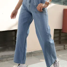 STREET 9 Women Jean Wide Leg High-Rise Pure Cotton Jeans-picture-23
