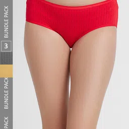 FashionRack Women Pack Of 3 Assorted Printed Cotton Hipster Briefs-image-55