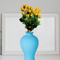 LASAKI Apsara Blue Ceramic Flower Vase-58