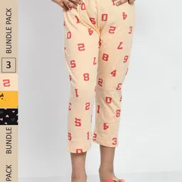 BAESD Girls Pack Of 3 Printed Pure Cotton Capris-picture-30
