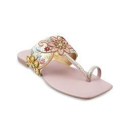 Metro Women Pink Embellished One Toe Flats-image-70