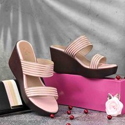 Jove Striped Wedge Synthetic Sandals Heels-45