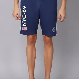 Cantabil Men Blue Typography Printed Shorts-image-18