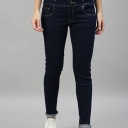 Enviously Young Women Navy Blue Slim Fit High Rise Cotton Stretchable Jeans-image-85