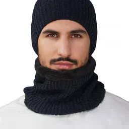 iSWEVEN Unisex Self Design Woollen Beanie-image-62