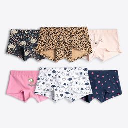 ariel Girls Pack Of 6 Printed Cotton Boy Shorts Briefs-image-44