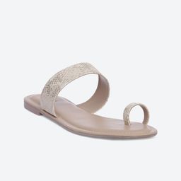 Biba Women Beige Colourblocked One Toe Flats-image-95