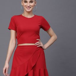 Oomph! A-line Ruffled Mini Skater Skirt-image-72