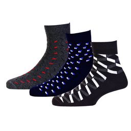 RC. ROYAL CLASS Men Pack Of 3 Patterned Ankle Length Cotton Socks-19