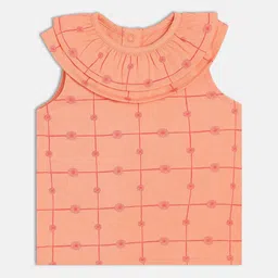 MINI KLUB Girls Printed Ruffles Sleeveless Cotton Top-image-29