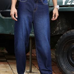 The Roadster Lifestyle Co. Men Original Navy Blue Relaxed Fit Light Fade Pure Cotton Jeans-image-69